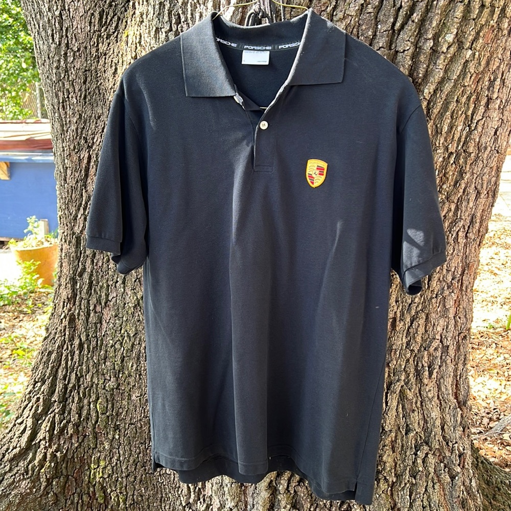 Porsche collared black shirt